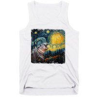 Moodeng Starry Night Van Gogh Funny Moodeng Meme Tank Top