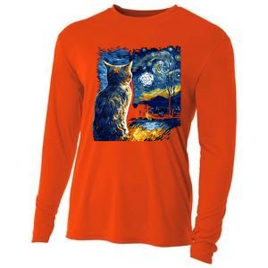 Majestic Starry Night Cat Cooling Performance Long Sleeve Crew