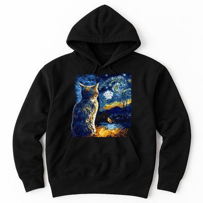 Majestic Starry Night Cat Hoodie