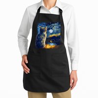 Majestic Starry Night Cat Apron