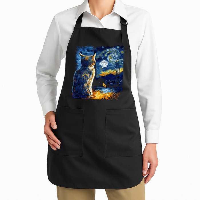 Majestic Starry Night Cat Apron