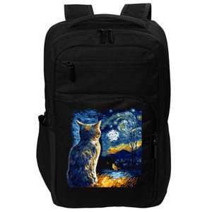 Majestic Starry Night Cat Impact Tech Backpack