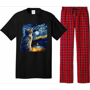 Majestic Starry Night Cat Pajama Set