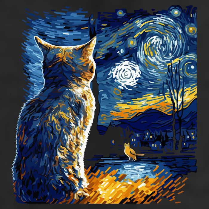 Majestic Starry Night Cat Trucker Hat