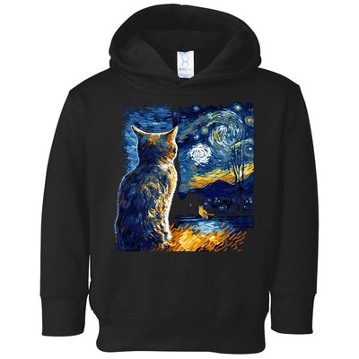 Majestic Starry Night Cat Toddler Hoodie