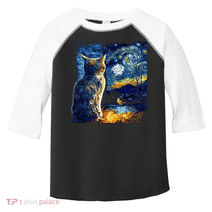 Majestic Starry Night Cat Toddler Fine Jersey T-Shirt