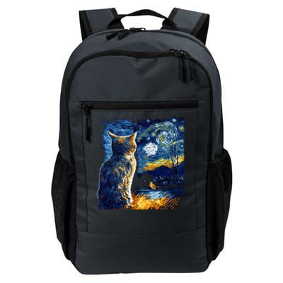 Majestic Starry Night Cat Daily Commute Backpack