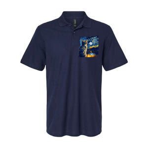 Majestic Starry Night Cat Softstyle Adult Sport Polo