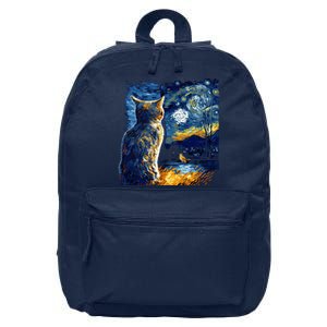 Majestic Starry Night Cat 16 in Basic Backpack