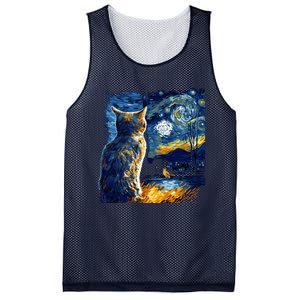 Majestic Starry Night Cat Mesh Reversible Basketball Jersey Tank