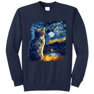 Majestic Starry Night Cat Tall Sweatshirt