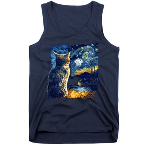 Majestic Starry Night Cat Tank Top