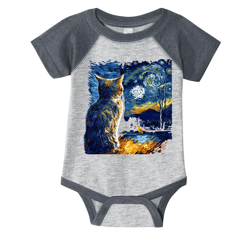 Majestic Starry Night Cat Infant Baby Jersey Bodysuit