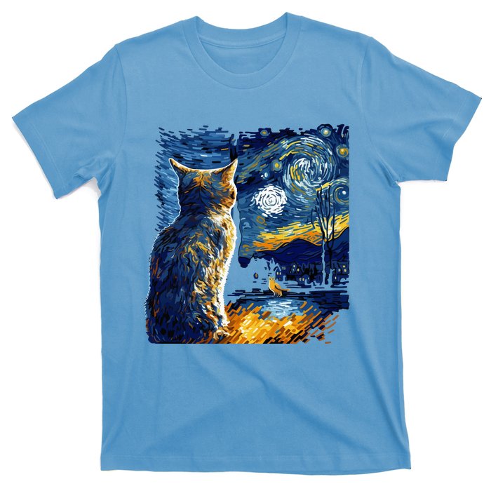 Majestic Starry Night Cat T-Shirt