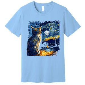 Majestic Starry Night Cat Premium T-Shirt