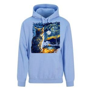 Majestic Starry Night Cat Unisex Surf Hoodie