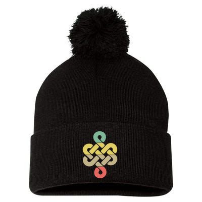 Mongolian Souvenir Of Mongolia Art Pom Pom 12in Knit Beanie