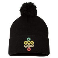 Mongolian Souvenir Of Mongolia Art Pom Pom 12in Knit Beanie