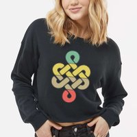 Mongolian Souvenir Of Mongolia Art Cropped Pullover Crew