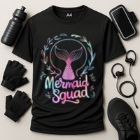 Mermaid Squad Of The Birthday Mermaid Cooling Performance Crew T-Shirt
