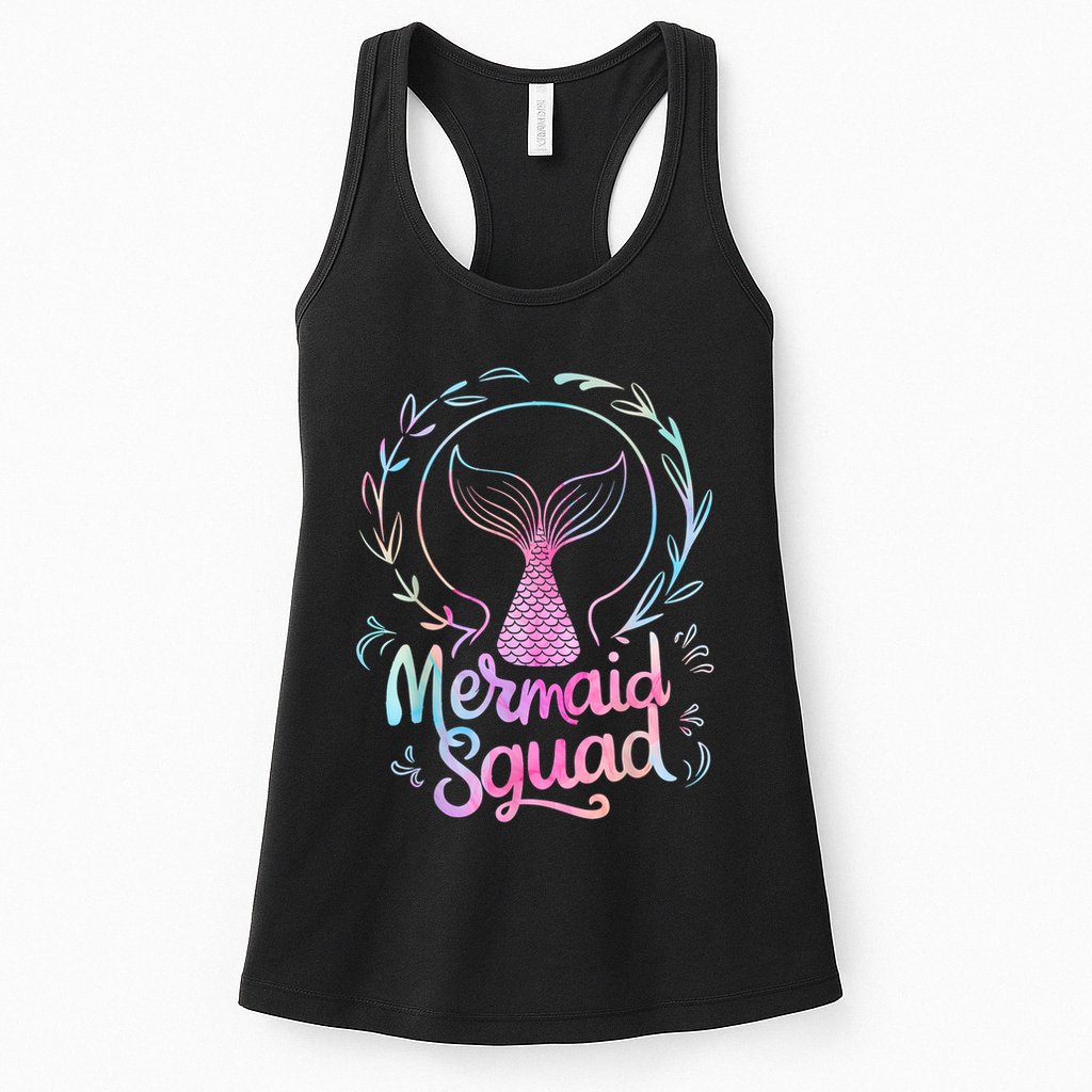 Mermaid Squad Of The Birthday Mermaid Womens Tank Top