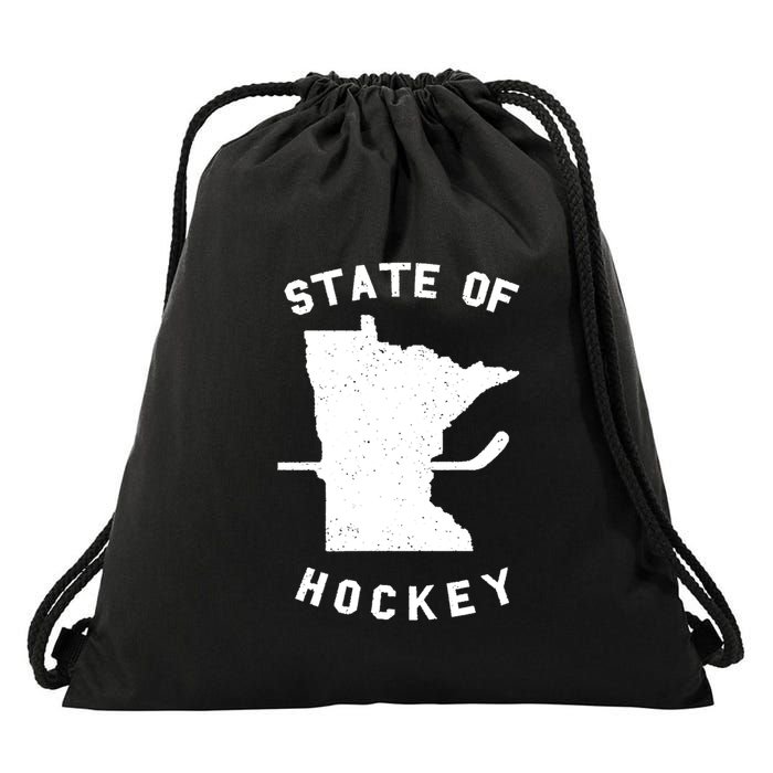 Minnesota State Of Hockey Drawstring Bag