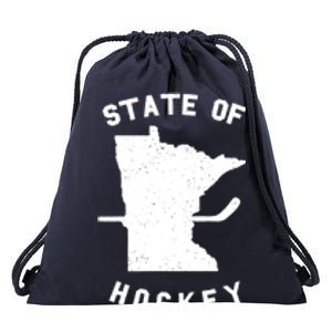 Minnesota State Of Hockey Drawstring Bag