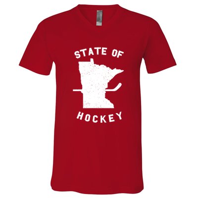Minnesota State Of Hockey V-Neck T-Shirt