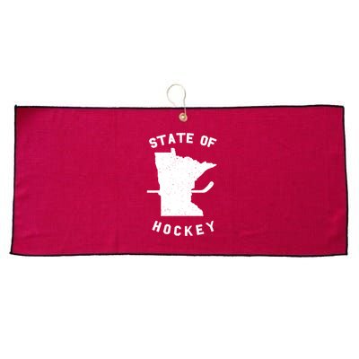 Minnesota State Of Hockey Large Microfiber Waffle Golf Towel