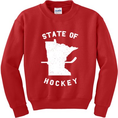 Minnesota State Of Hockey Kids Sweatshirt