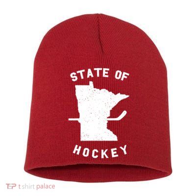 Minnesota State Of Hockey Short Acrylic Beanie
