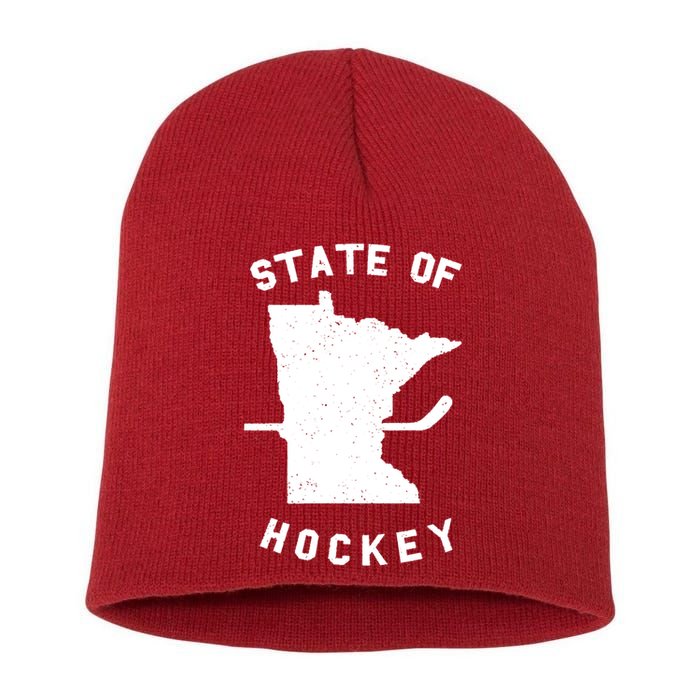 Minnesota State Of Hockey Short Acrylic Beanie