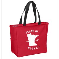 Minnesota State Of Hockey Zip Tote Bag