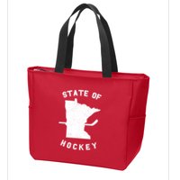 Minnesota State Of Hockey Zip Tote Bag
