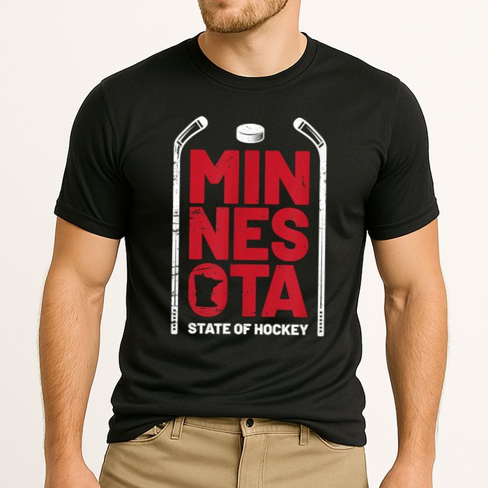 Minnesota State Of Hockey Mn State Map Performance Shirt