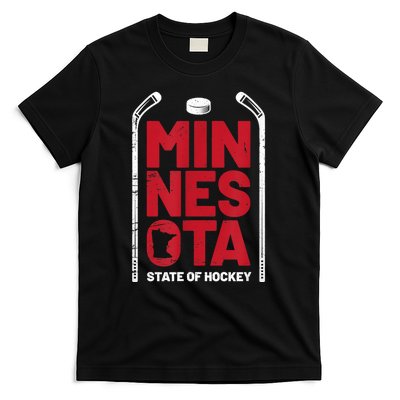 Minnesota State Of Hockey Mn State Map T-Shirt