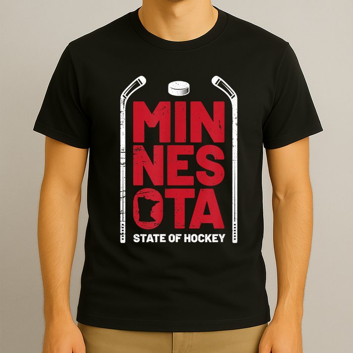 Minnesota State Of Hockey Mn State Map T-Shirt