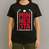 Minnesota State Of Hockey Mn State Map T-Shirt