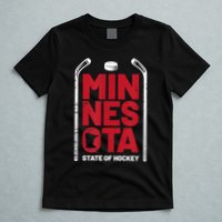 Minnesota State Of Hockey Mn State Map T-Shirt
