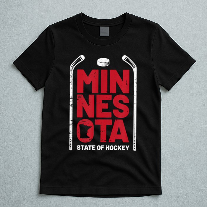 Minnesota State Of Hockey Mn State Map T-Shirt