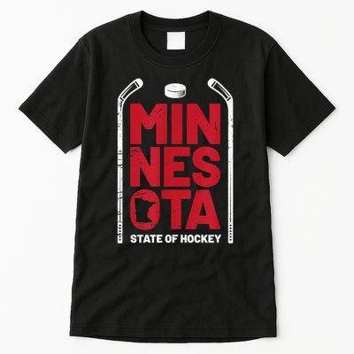 Minnesota State Of Hockey Mn State Map Tall T-Shirt