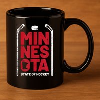 Minnesota State Of Hockey Mn State Map 11oz C Handle Ceramic Mug