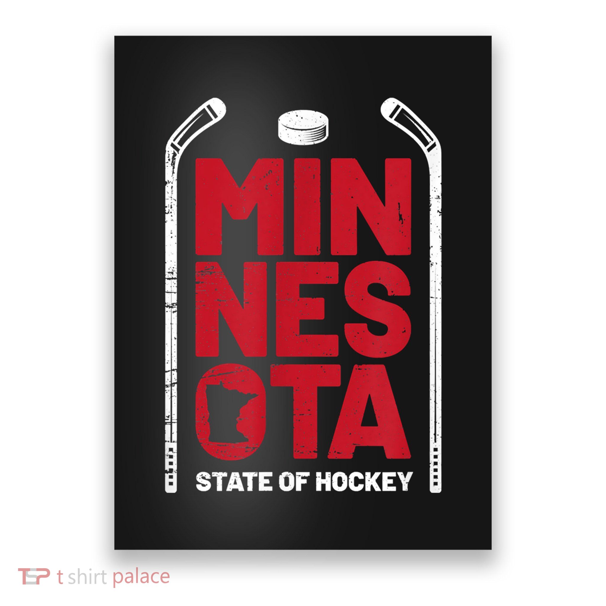 Minnesota State Of Hockey Mn State Map Poster