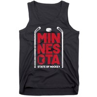 Minnesota State Of Hockey Mn State Map Tank Top