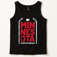 Minnesota State Of Hockey Mn State Map Tank Top