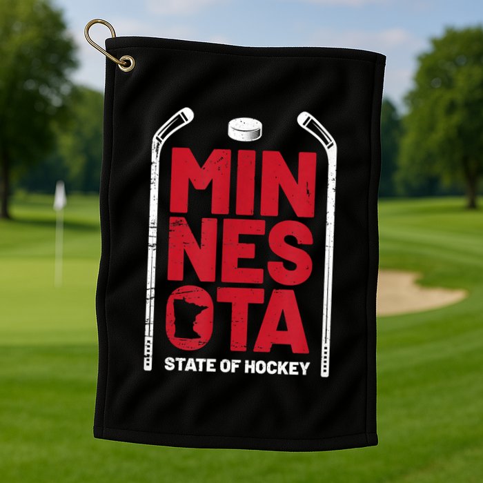 Minnesota State Of Hockey Mn State Map Golf Towel