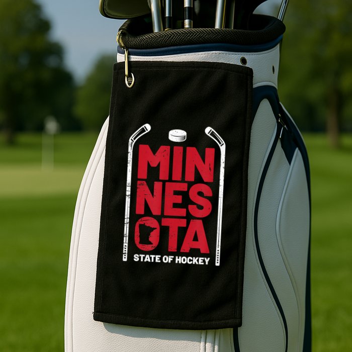Minnesota State Of Hockey Mn State Map Golf Towel