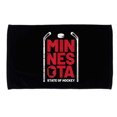 Minnesota State Of Hockey Mn State Map Microfiber Hand Towel