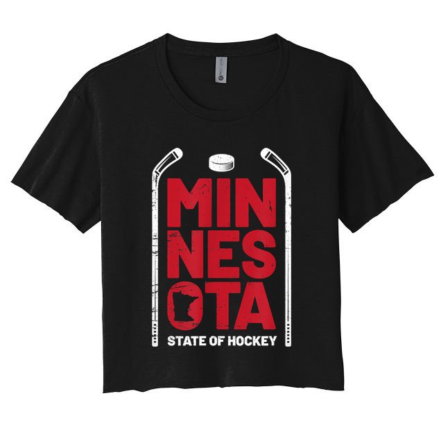 Minnesota State Of Hockey Mn State Map Crop Top