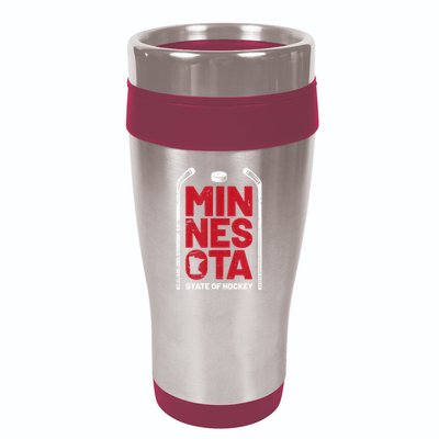Minnesota State Of Hockey Mn State Map 16oz Travel Tumbler